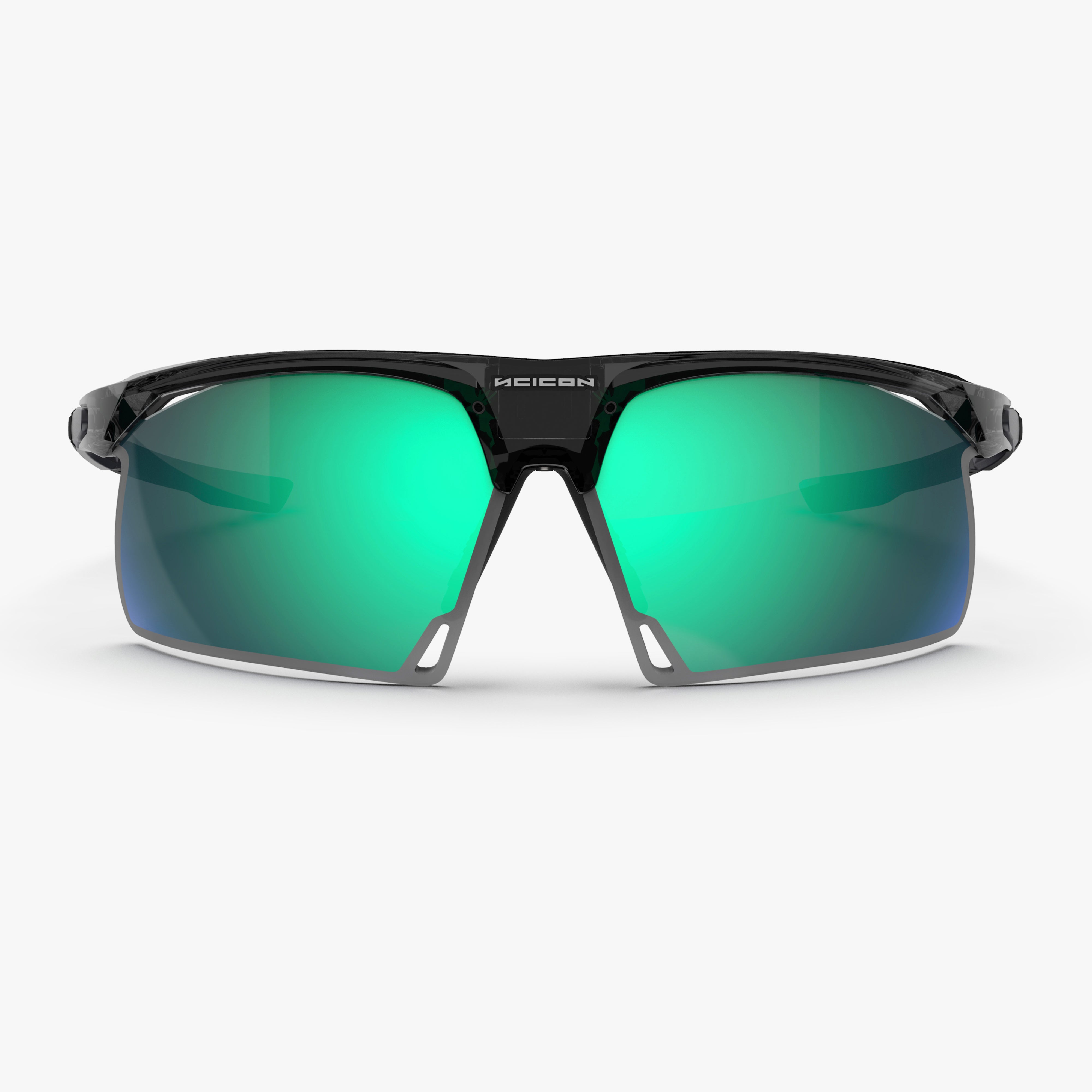 Aerobeam Black Crystal Gloss + Polarized Multimirror Green front