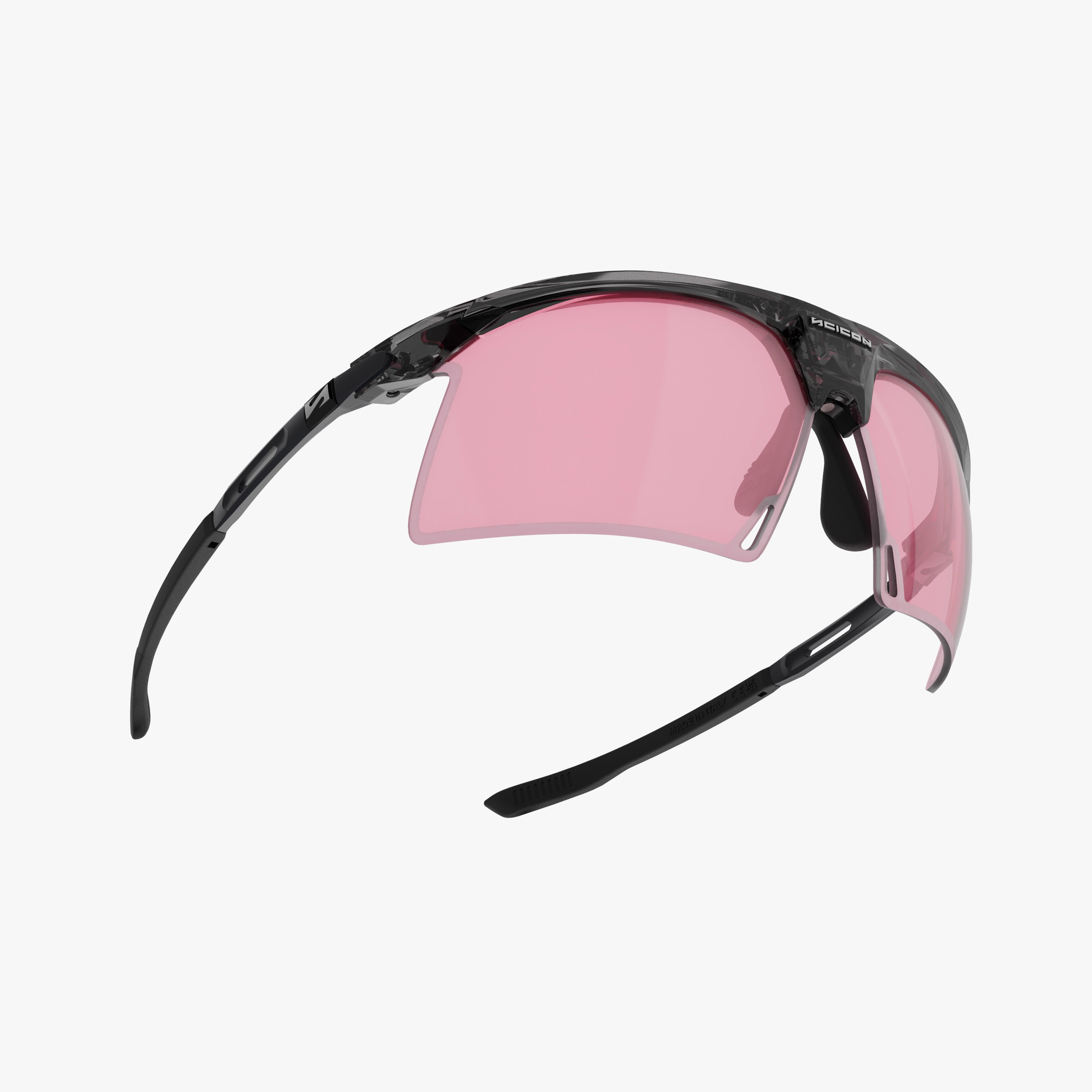 Aerobeam Black Crystal Gloss + Photochromic Low Light Pink to Sunburst fly