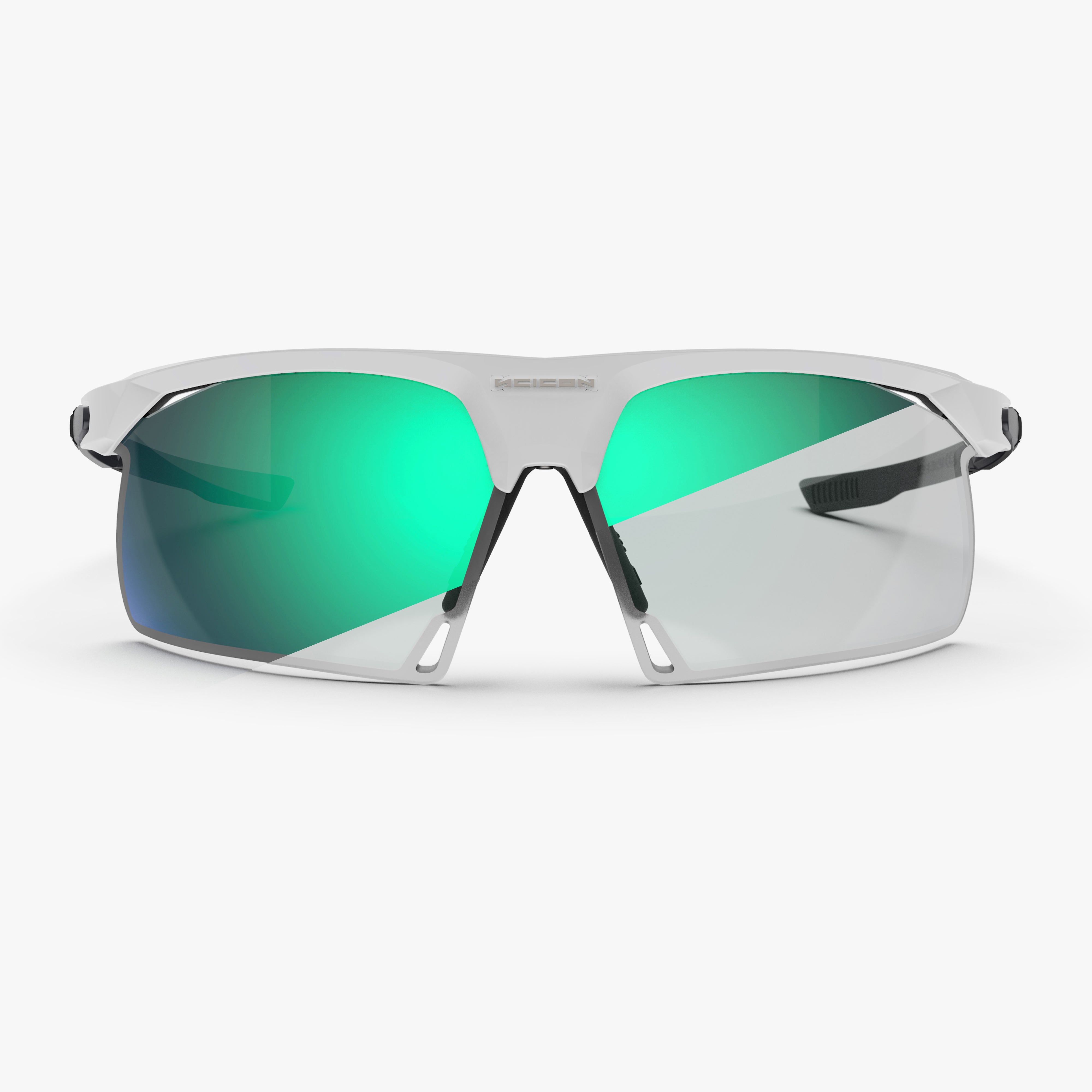 Aerobeam White Gloss + Photochromic Clear to Multimirror Blue Green front