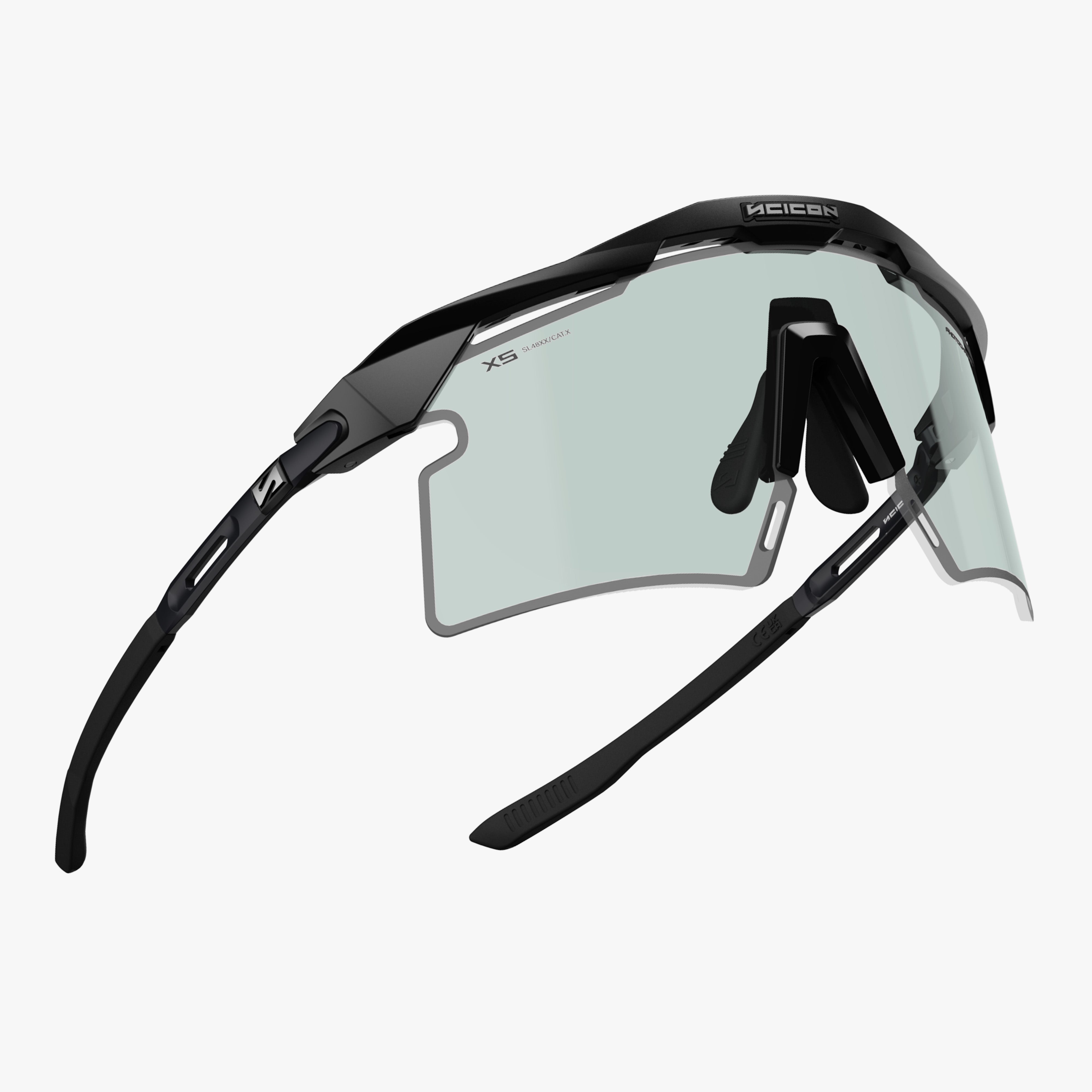 Aeroshade 2.0 Titanium XS Matte Black Photochromic Blue Green fly