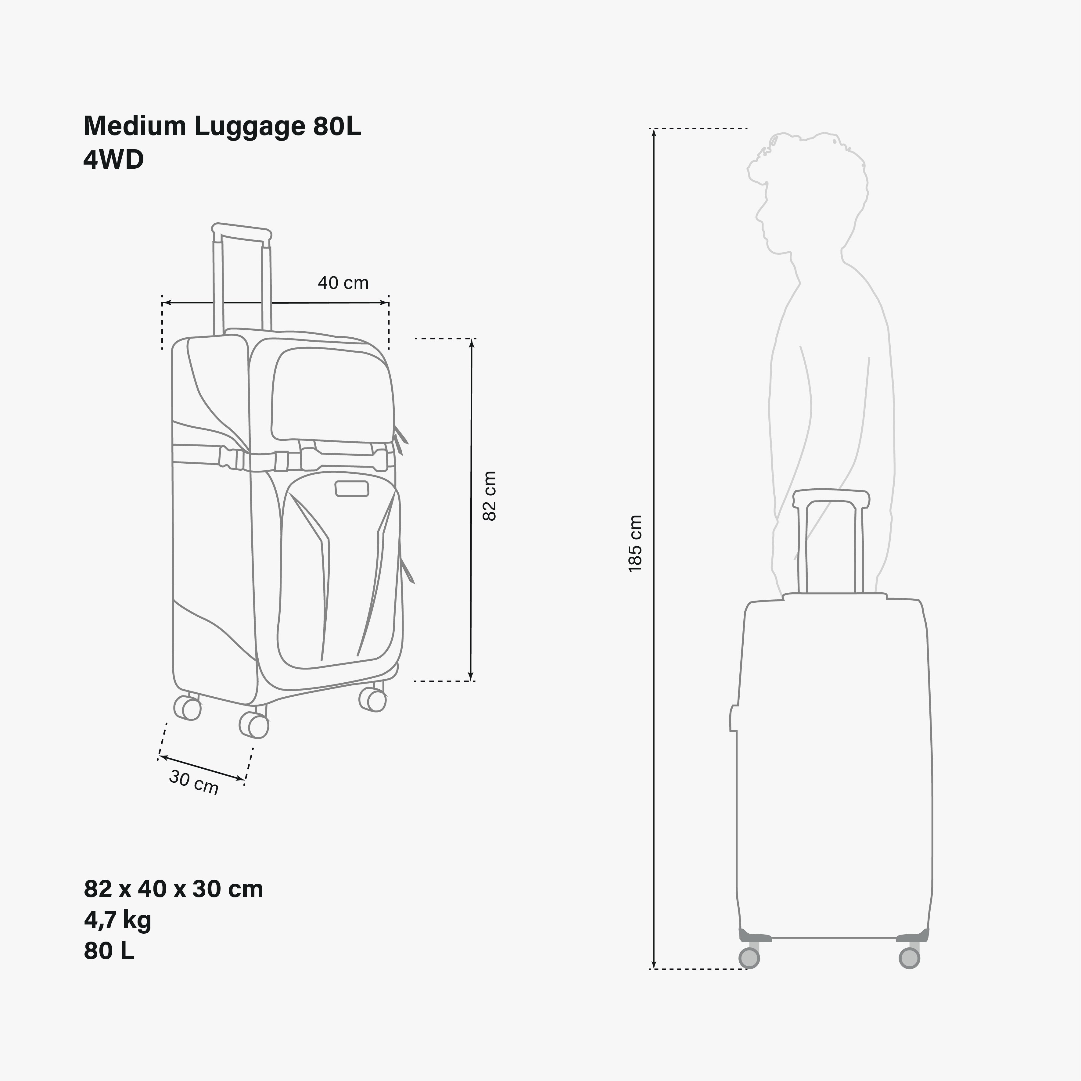 LUGGAGE 80L 4WD - VEGAN LEATHER SYNERSKIN™