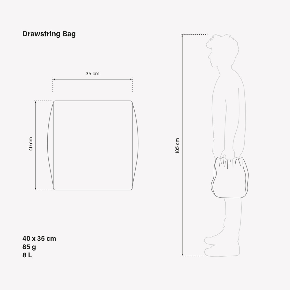 Gym Bag Drawstring dimensions