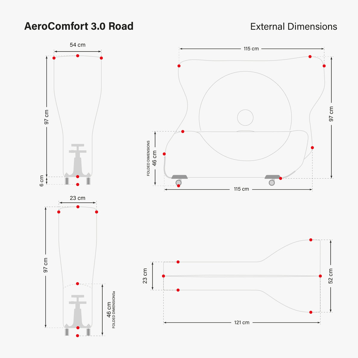 Aerocomfort Road Tour de France External Dimensions